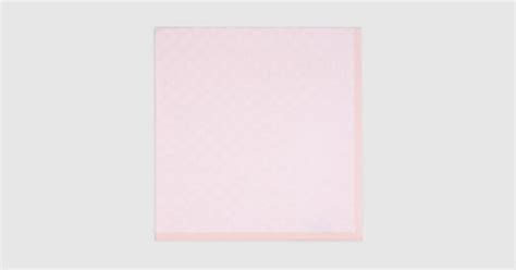 White / Pink GG Wool Pattern Baby Blanket